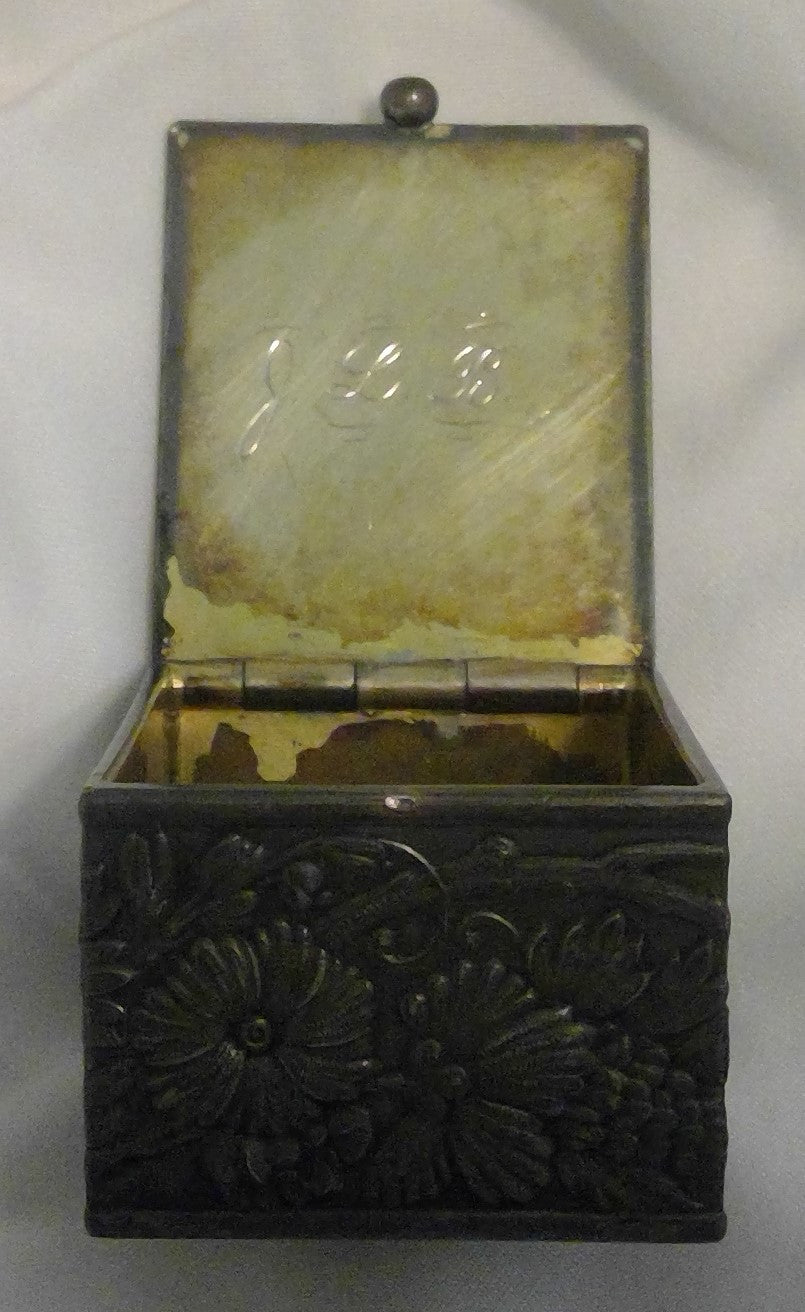 Antique Art Nouveau silver plate Simpson Hall Miller & Co. stamp box