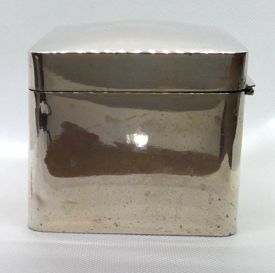 Art Deco Silver Box stamped Hestermann u. Ernst 800 Moon & Crown German Hallmark