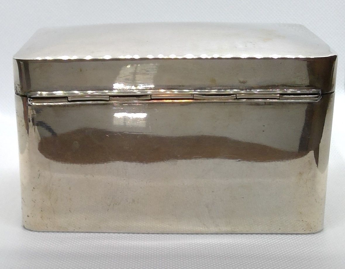 Art Deco Silver Box stamped Hestermann u. Ernst 800 Moon & Crown German Hallmark