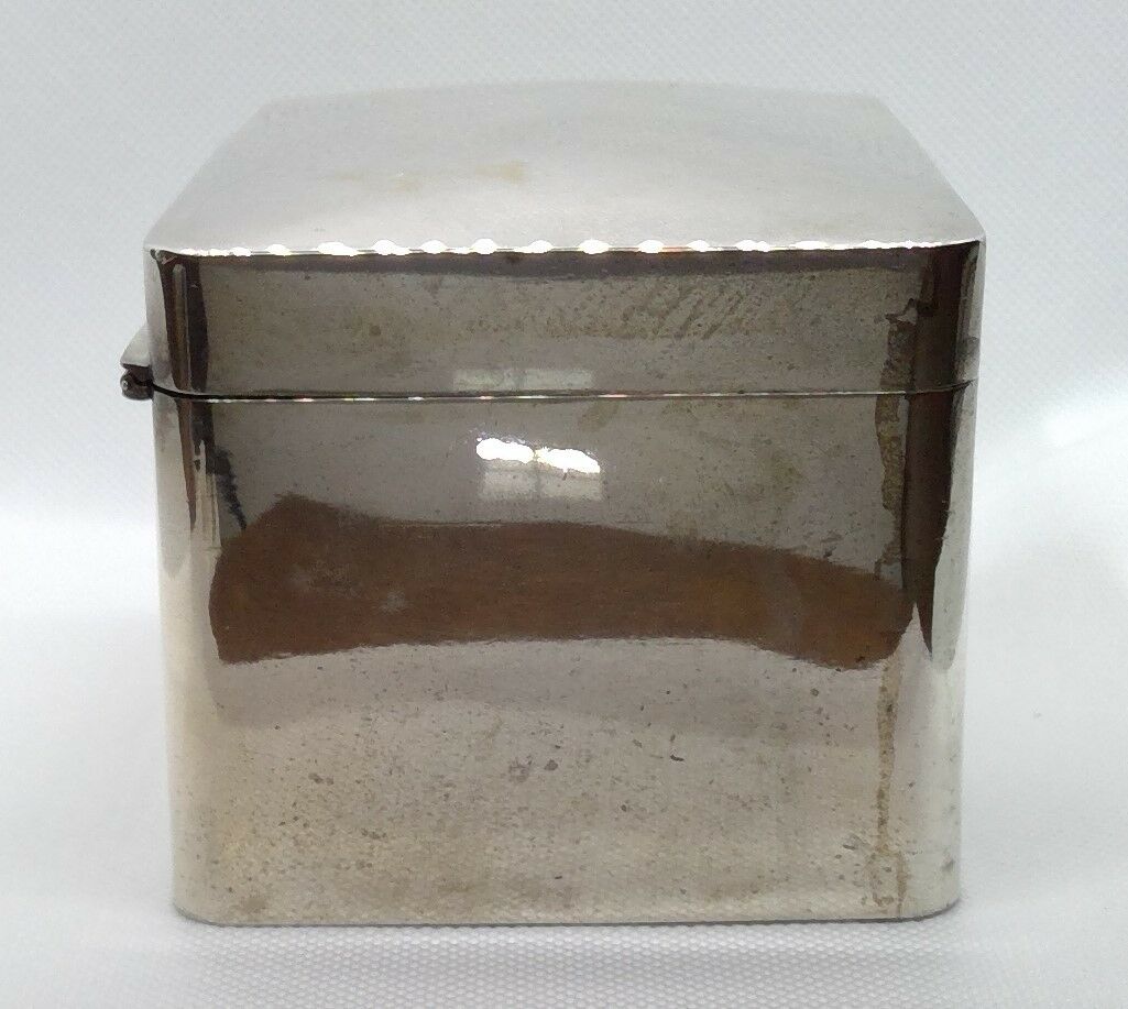 Art Deco Silver Box stamped Hestermann u. Ernst 800 Moon & Crown German Hallmark
