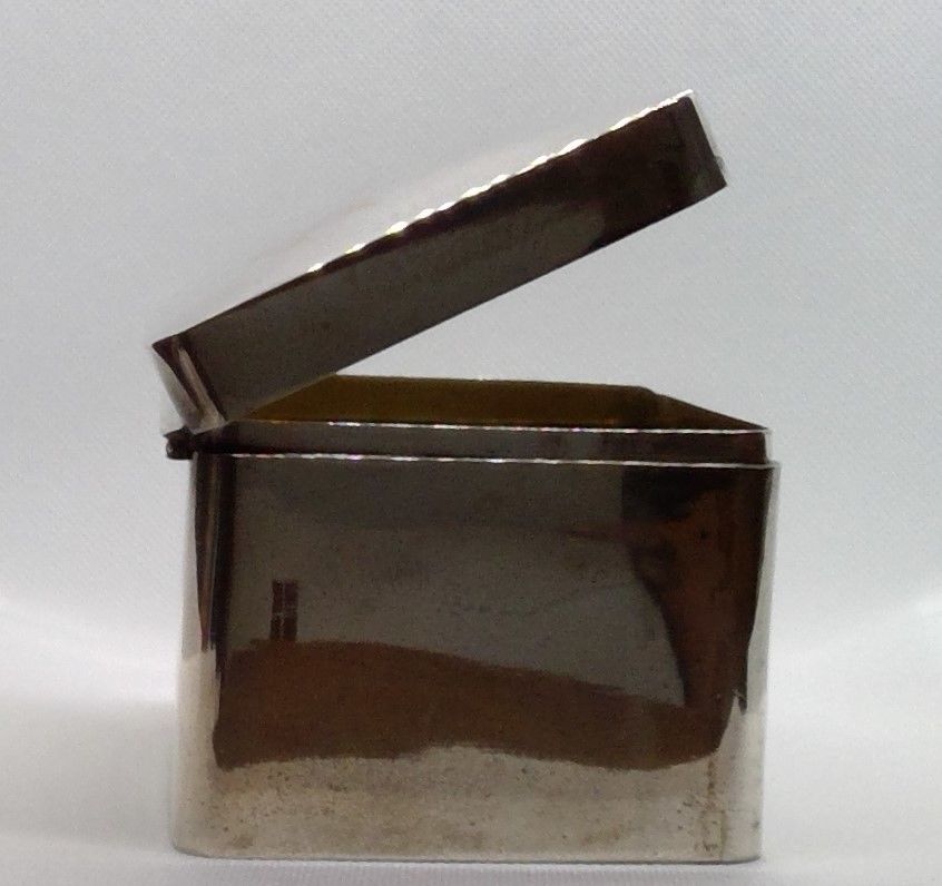 Art Deco Silver Box stamped Hestermann u. Ernst 800 Moon & Crown German Hallmark