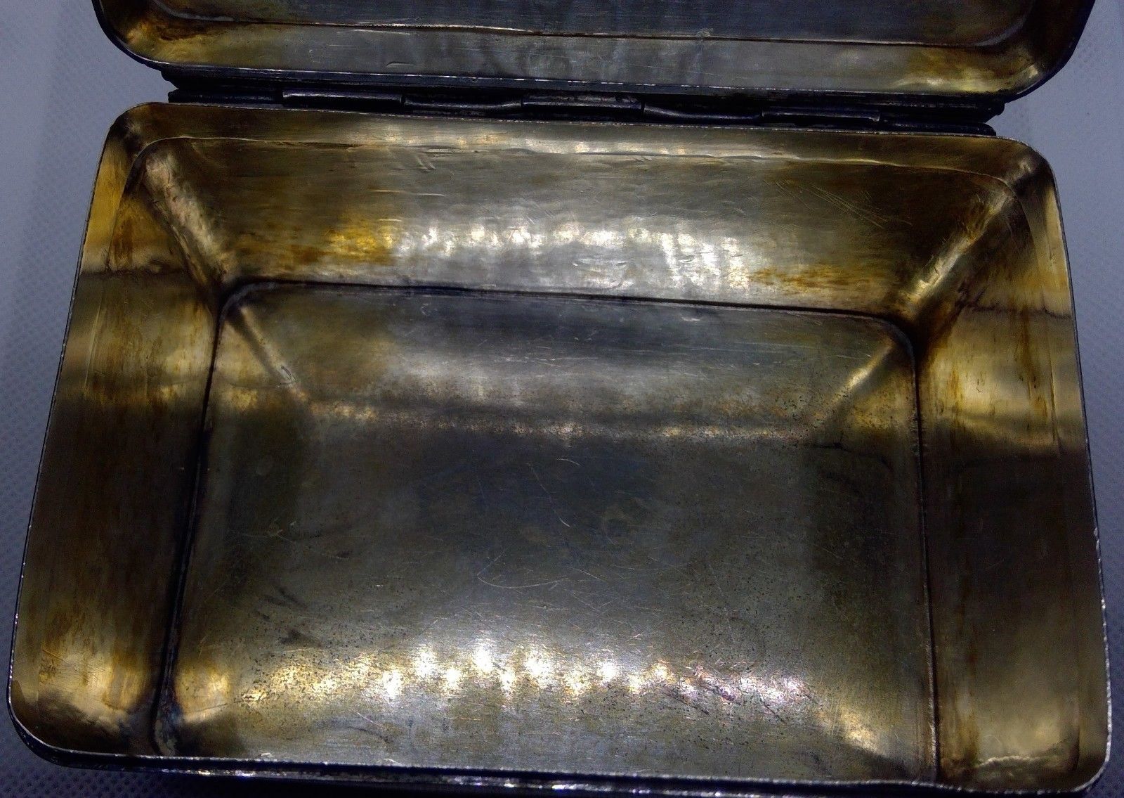 Art Deco Silver Box stamped Hestermann u. Ernst 800 Moon & Crown German Hallmark