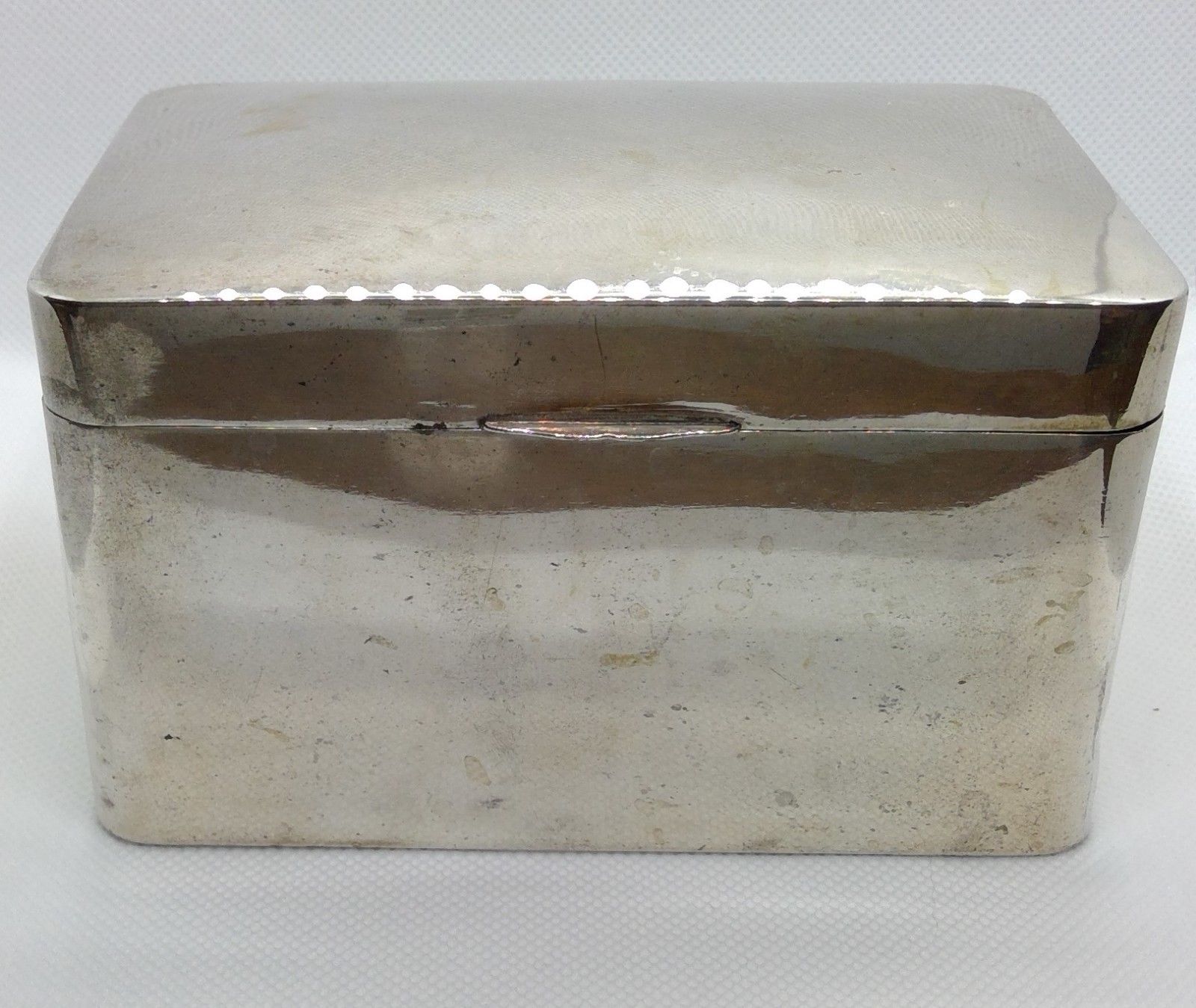 Art Deco Silver Box stamped Hestermann u. Ernst 800 Moon & Crown German Hallmark