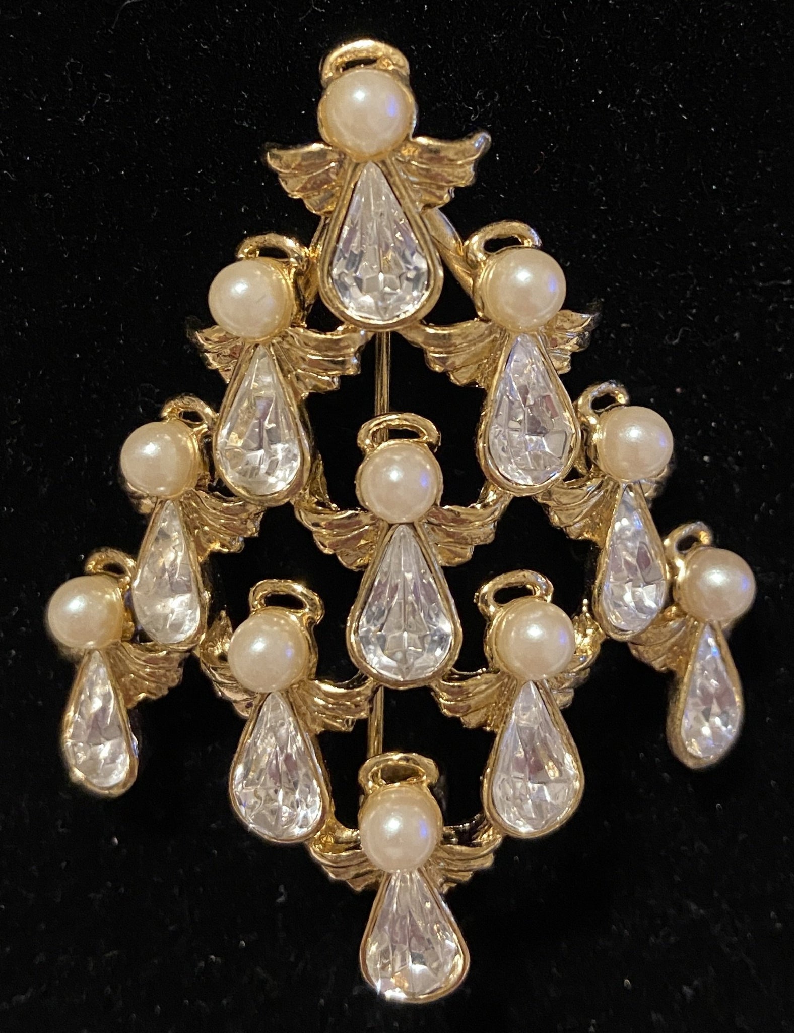 1970 Nina Ricci Book Piece Angel Christmas Tree Brooch