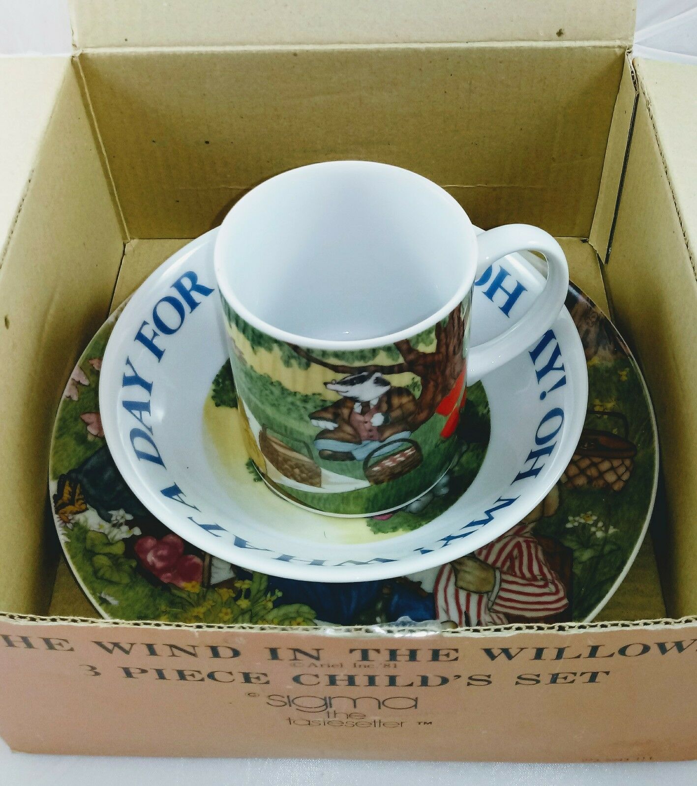 The Wind In The Willlows 3 Piece Child’s Dining Set By Sigma The Tastesetter NWB