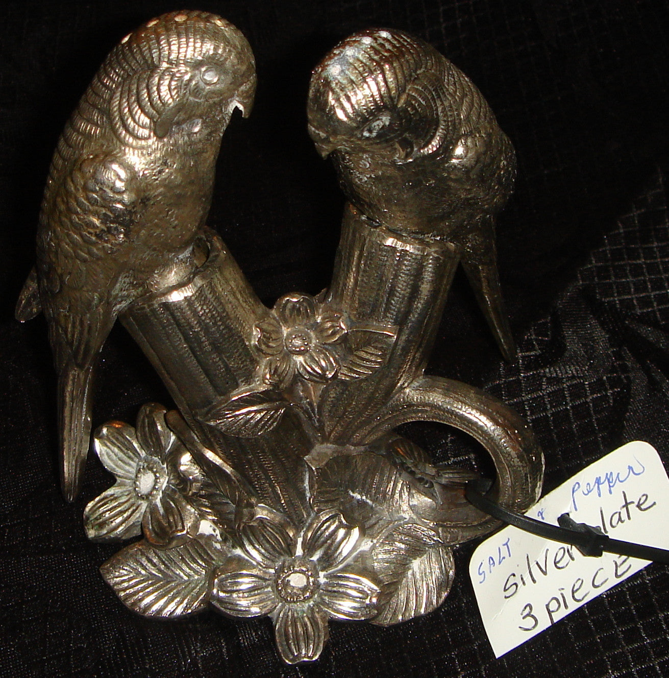 Weidlich Bros. Mfg Co Silver plate Budgerigar on a stand.