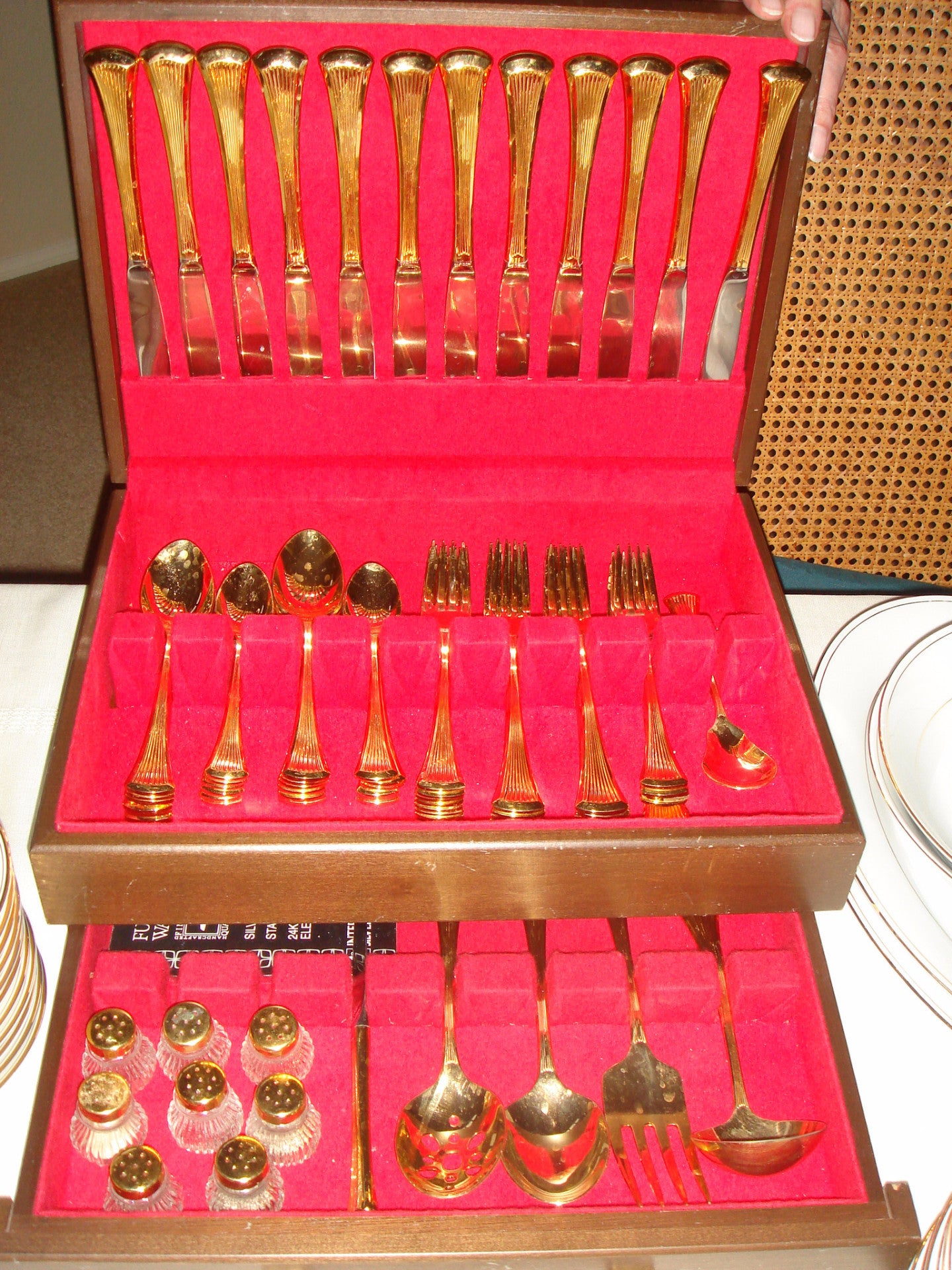 International Silver Company - 24 carat Gold Electroplate cutlery- service for 12