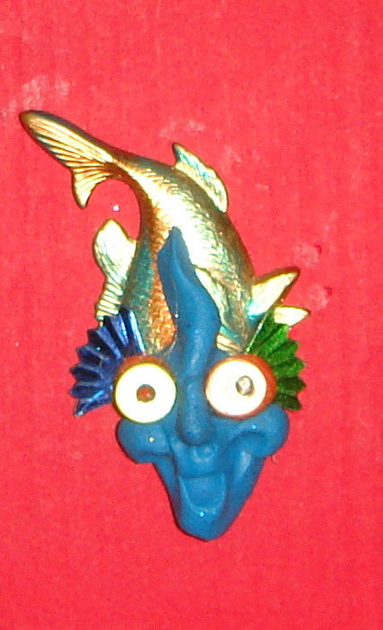 Greg Delaney Wearable Sculpture "Lil Fishy Guy" Pin.