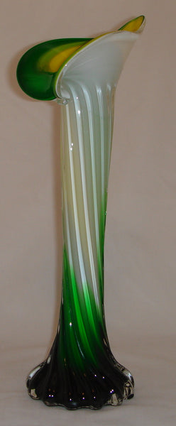 Vintage Art Glass Calla Lily Vase 11 5/8" Tall!