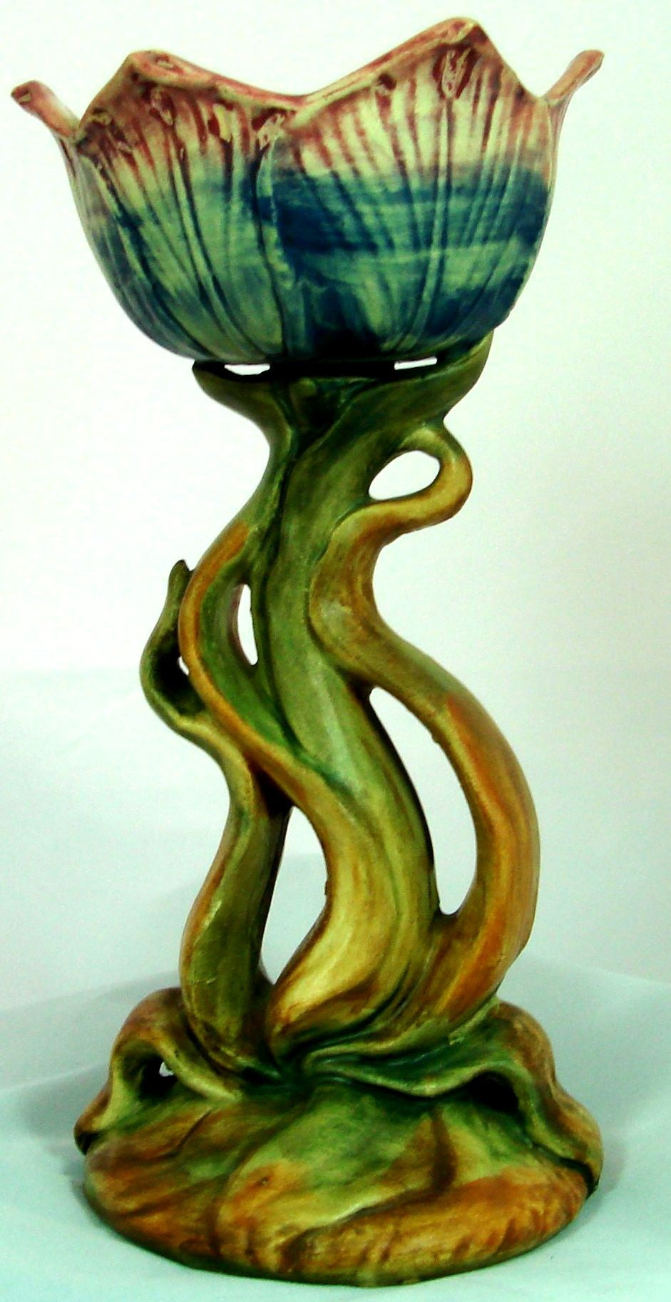 Weller Flemish Figural Tulip Vase/Candle holder and Flower Frog!