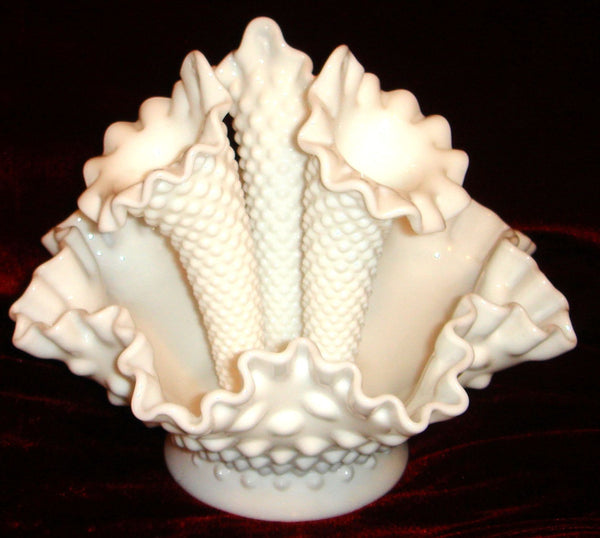 Fenton 1950's Hobnail 3 Trumpet Epergne.