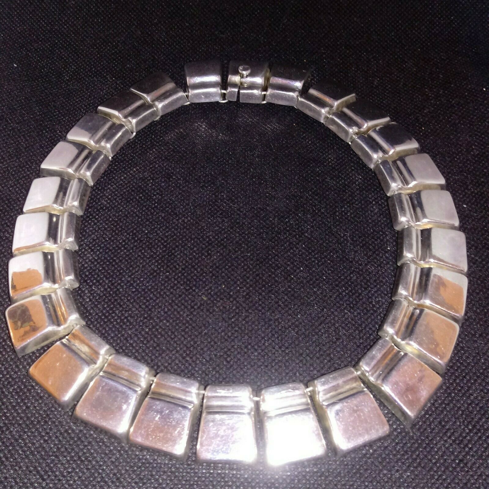Vtg DULCE Mexico TJ-25 925 TAXCO MODERNIST Necklace 15" 118.3 grams SUBSTANTIAL