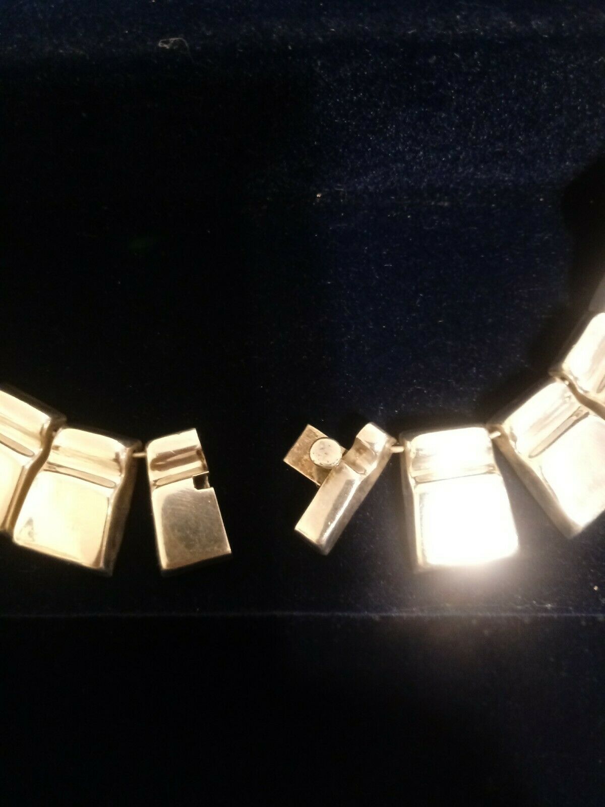 Vtg DULCE Mexico TJ-25 925 TAXCO MODERNIST Necklace 15" 118.3 grams SUBSTANTIAL