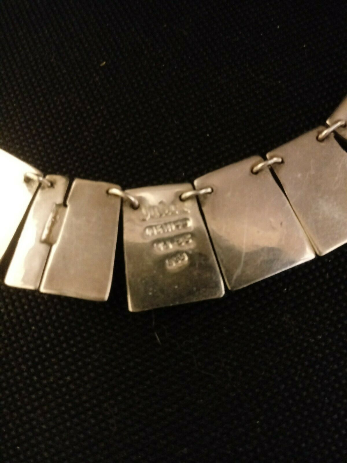 Vtg DULCE Mexico TJ-25 925 TAXCO MODERNIST Necklace 15" 118.3 grams SUBSTANTIAL