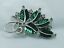 Vintage Stunning Signed Pennino Green and White Sparkling Rhinestone Brooch