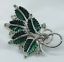 Vintage Stunning Signed Pennino Green and White Sparkling Rhinestone Brooch