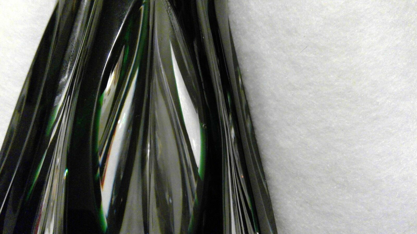 Saint Louis French Crystal Art Deco 1930-1940's Green cut to Clear 7" - 4" Vase
